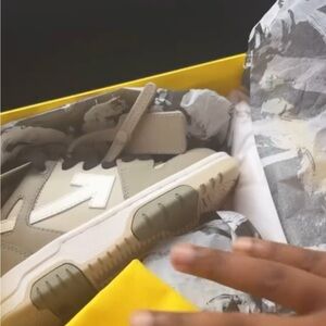 Beige and White Sneakers